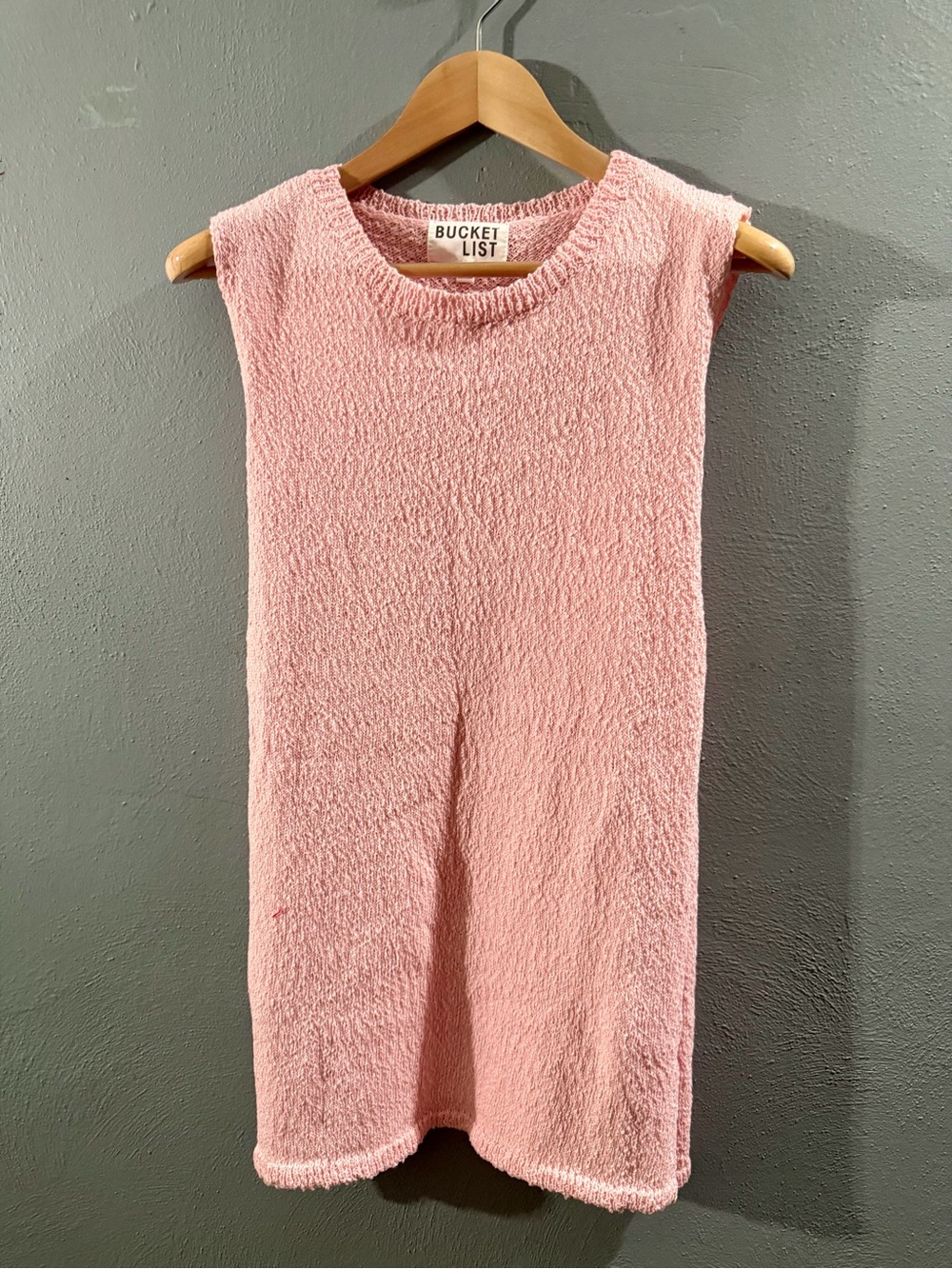 BUCKETLIST Pink Textured Sleeveless Tunic